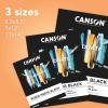 imageCanson Graduate Black Mixed Media Pad Foldover 9x12 inches 12 Sheets  Artist Paper for Collage Watercolor Ink Pencil Marker