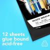 imageCanson Graduate Black Mixed Media Pad Foldover 9x12 inches 12 Sheets  Artist Paper for Collage Watercolor Ink Pencil Marker