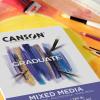 imageCanson Graduate Mixed Media Pad Foldover 9x12 inch 20 Sheets  Artist Paper for Adults and Students  Watercolors Mixed Media Markers and Art JournalingWhite Paper