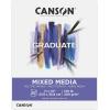 imageCanson Graduate Mixed Media Pad Foldover 9x12 inch 20 Sheets  Artist Paper for Adults and Students  Watercolors Mixed Media Markers and Art JournalingWhite Paper