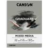 imageCanson Graduate Mixed Media Pad Foldover 9x12 inch 20 Sheets  Artist Paper for Adults and Students  Watercolors Mixed Media Markers and Art JournalingGrey Paper