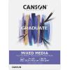 imageCanson Graduate Mixed Media Pad Foldover 9x12 inch 20 Sheets  Artist Paper for Adults and Students  Watercolors Mixed Media Markers and Art JournalingWhite Paper