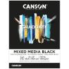 imageCanson Graduate Black Mixed Media Pad Foldover 9x12 inches 12 Sheets  Artist Paper for Collage Watercolor Ink Pencil Marker
