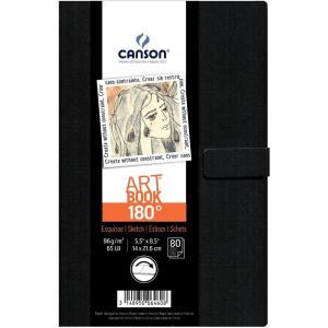 imageCanson 180 Degree Art Book Paper Pad Hardbound Sketchbook 55x85 inches 80 Sheets 65lb96g  Artist Paper for Adults and Students55X85