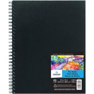 imageCanson Artist Series Mixed Media Book Side Wire Bound 7x10 inches 40 Sheets  Lay Flat Art Notebook for Painting Sketching Drawing9X12