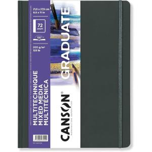 imageCanson Graduate Mixed Media Paper Hard Cover Art Journal 85x11 inches 36 Sheets  Artist Paper for Collage Watercolor Ink Pencil Markerwhite