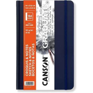 imageCanson Graduate Sketch ampamp Notes Hard Cover Art Journal 55x85 inches 92 Sheets  Notebook for Pencil Charcoal Pen Journaling IllustrationBlue