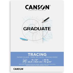 imageCanson Graduate Tracing Pad Foldover 9x12 inches 20 Sheets  Artist Paper for Transfers Animation Drafting