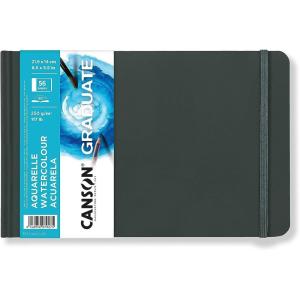 imageCanson Graduate Watercolor Paper Hard Cover Art Journal 55x85 inches 28 Sheets  Artist Paper for Paint Pencil Ink Marker Illustration85x55