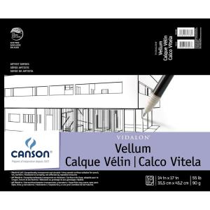imageCanson Artist Series Vidalon Vellum Paper Foldover Pad 11x14 inches 50 Sheets 55lb90g  Artist Paper for Adults and Students14X17