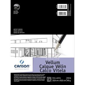 imageCanson Artist Series Vidalon Vellum Paper Foldover Pad 11x14 inches 50 Sheets 55lb90g  Artist Paper for Adults and Students9X12