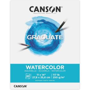 imageCanson Graduate Watercolor Pad Foldover 55x85 inch 20 Sheets  Artist Paper for Adults and Students  Painting Gouache Mixed Media and Ink11x14 inch