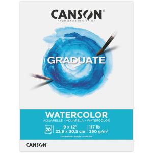 imageCanson Graduate Watercolor Pad Foldover 55x85 inch 20 Sheets  Artist Paper for Adults and Students  Painting Gouache Mixed Media and Ink9x12 inch