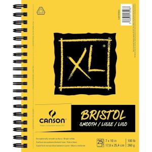 imageCanson XL Series Bristol Paper Smooth Foldover Pad 11x17 inches 25 Sheets 100lb260g  Artist Paper for Adults and Students  Markers Pen and Ink7x10
