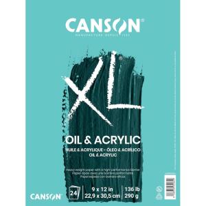 imageCanson XL Series Oil and Acrylic Paper Foldover Pad 11x14 inches 24 Sheets 136lb290g  Artist Paper for Adults and Students9X12