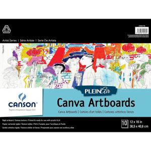 imageCanson 400061738 Plein Air Canva Rigid Art Paints or Sticks Oil and Acrylic 12 x 16 Inch Set of 10 Boards 12quot x 16quot 012 x 16