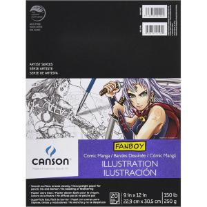 imageCanson Artist Series Comic Manga Illustration Pad 9quot x 12quot Foldover Cover 20 Sheets 1005108829x12