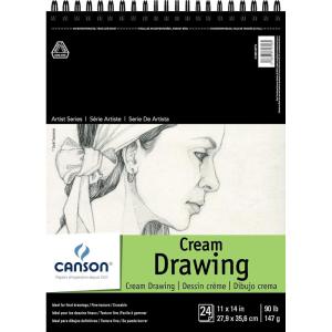 imageCanson Artist Series Cream Drawing Pad 9quot x 12quot Top Wire Bound 24 Sheets 10051097311x14