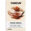 imageCanson Graduate Mixed Media Pad Foldover 9x12 inch 20 Sheets  Artist Paper for Adults and Students  Watercolors Mixed Media Markers and Art JournalingNaturalTan Paper