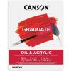 imageCanson Graduate Oil and Acrylic Paint Pad Foldover 11x14 inch 12 Sheets  Artist Paper for Adults and Students  Oil Acrylic Mixed Media and Painting11x14 inch