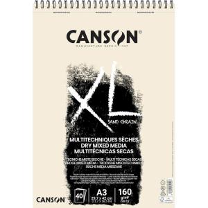 imageCANSON XL Sand Grain Dry Mixed Media 160gsm Paper A4 Grey Landscape Drawing Pad with SandpaperLike Finish Spiralbound with 40 Sheets Ideal for Professional Artists ampamp StudentsA3
