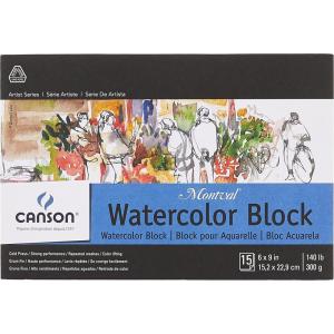 imageCanson Artist Series Montval Watercolor Paper Fold Over Block 6x9 inches 15 Sheets 140lb300g  Artist Paper for Adults and Students  Watercolors Mixed Media Markers and Art Journaling6 x 9