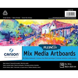 imageCanson Artist Series Plein Air Mixed Media Paper Fold Over Art Board 12x16 inches 10 Sheets  Artist Paper for Adults and Students  Watercolor Gouache Graphite Ink Pencil Marker8 x 10