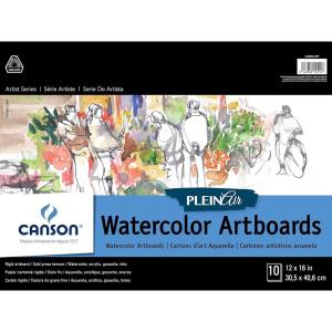 imageCanson Artist Series Plein Air Watercolor Paper Fold Over Art Board 8x10 inches 10 Sheets  Artist Paper for Adults and Students  Watercolors Mixed Media Markers and Art Journaling12 x 16