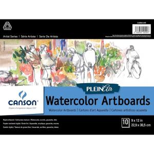 imageCanson Artist Series Plein Air Watercolor Paper Fold Over Art Board 8x10 inches 10 Sheets  Artist Paper for Adults and Students  Watercolors Mixed Media Markers and Art Journaling9 x 12