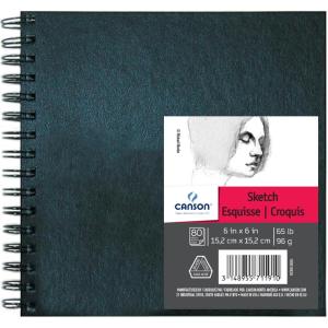 imageCanson Artist Series Sketchbook Wirebound Journal 5x7 inches 160 Pages 65lb96g  Artist Paper for Adults and Students  Graphite Charcoal Pencil Colored Pencil6X6