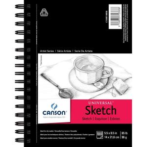 imageCanson Artist Series Universal Sketch Paper Wirebound Pad 18x24 inches 35 Sheets 65lb96g  Artist Paper for Adults and Students  Graphite Charcoal Pencil Colored Pencil1 Pack