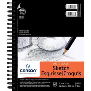 imageCanson Artist Series Universal Sketch Paper Wirebound Pad 18x24 inches 35 Sheets 65lb96g  Artist Paper for Adults and Students  Graphite Charcoal Pencil Colored Pencil9 x 12