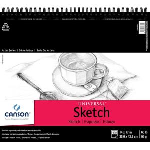imageCanson Artist Series Universal Sketch Paper Wirebound Pad 18x24 inches 35 Sheets 65lb96g  Artist Paper for Adults and Students  Graphite Charcoal Pencil Colored Pencil14 x 17