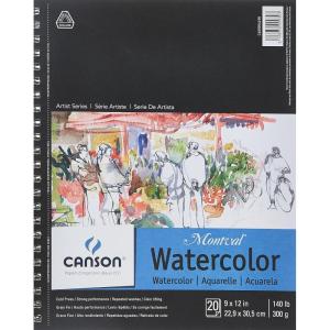 imageCanson Artist Series Watercolor Paper Wirebound Pad 9x12 inches 20 Sheets 140lb300g  Artist Paper for Adults and Students  Watercolors Mixed Media Markers and Art Journaling9x12