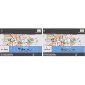 imageCanson Artist Series Watercolor Paper Wirebound Pad 9x12 inches 20 Sheets 140lb300g  Artist Paper for Adults and Students  Watercolors Mixed Media Markers and Art Journaling10X15 Pack of 2