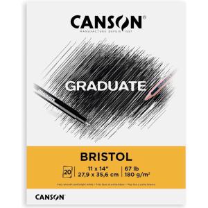 imageCanson Graduate Bristol Pad Foldover 55x85 inch 20 Sheets  Artist Paper for Adults and Students  Drawing Sketching Markers and Art Journaling11x14 inch
