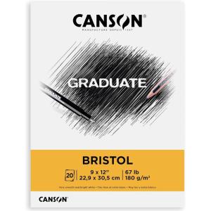 imageCanson Graduate Bristol Pad Foldover 55x85 inch 20 Sheets  Artist Paper for Adults and Students  Drawing Sketching Markers and Art Journaling9x12 inch