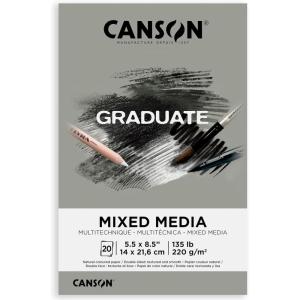 imageCanson Graduate Mixed Media Pad Foldover 9x12 inch 20 Sheets  Artist Paper for Adults and Students  Watercolors Mixed Media Markers and Art JournalingGrey Paper