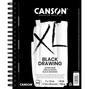 imageCanson XL Series Drawing Paper Black Wirebound Pad 7x10 inches 40 Sheets 92lb150g  Artist Paper for Adults and Students  Colored Pencil Ink Pastel Marker7x10