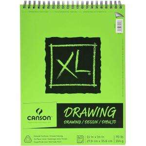 imageCanson XL Series Drawing Paper Wirebound Pad 11x14 inches 60 Sheets 70lb114g  Artist Paper for Adults and Students  Charcoal Colored Pencil Ink Pastel Marker11x14