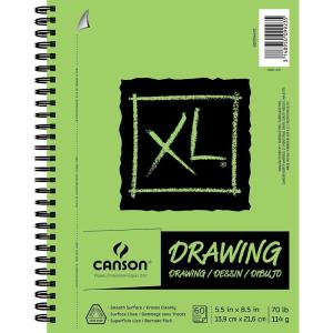 imageCanson XL Series Drawing Paper Wirebound Pad 55x85 inches 60 Sheets 70lb114g  Artist Paper for Adults and Students  Charcoal Colored Pencil Ink Pastel Marker