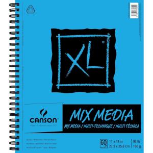 imageCanson XL Series Mixed Media Pad Side Wire 55x85 inches 60 Sheets  Heavyweight Art Paper for Watercolor Gouache Marker Painting Drawing Sketching11x14