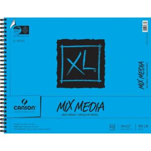 imageCanson XL Series Mixed Media Pad Side Wire 55x85 inches 60 Sheets  Heavyweight Art Paper for Watercolor Gouache Marker Painting Drawing Sketching14x17