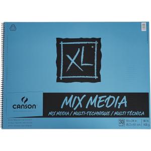 imageCanson XL Series Mixed Media Pad Side Wire 55x85 inches 60 Sheets  Heavyweight Art Paper for Watercolor Gouache Marker Painting Drawing Sketching18x24