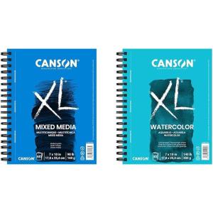 imageCanson XL Series Mixed Media Pad Side Wire 55x85 inches 60 Sheets  Heavyweight Art Paper for Watercolor Gouache Marker Painting Drawing Sketching7x10