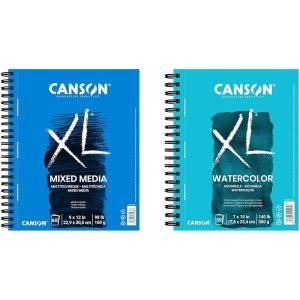 imageCanson XL Series Mixed Media Pad Side Wire 55x85 inches 60 Sheets  Heavyweight Art Paper for Watercolor Gouache Marker Painting Drawing Sketching9x12