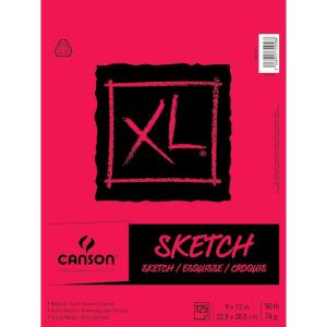 imageCanson XL Series Sketchbook Foldover Pad 9x12 inches 125 Sheets 50lb74g  Artist Paper for Adults and Students  Graphite Charcoal Pencil Colored Pencil9x12