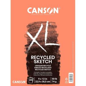 imageCanson XL Series Sketchbook Recycled Foldover Pad 9x12 inches 100 Sheets 50lb74g  Artist Paper for Adults and Students  Graphite Charcoal Pencil Colored Pencil9x12