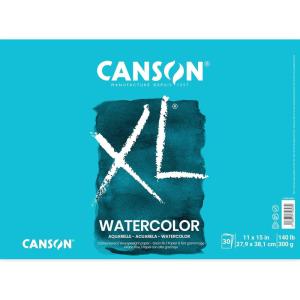 imageCanson XL Series Watercolor Textured Paper Pad for Paint Pencil Ink Charcoal Pastel and Acrylic Fold Over 140 Pound 11 x 15 2 Pack Foldover Cover 30 Sheets11x15